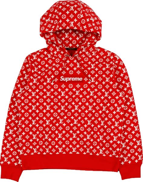 Supreme x Louis Vuitton Box Logo Hooded Sweatshirt Red .